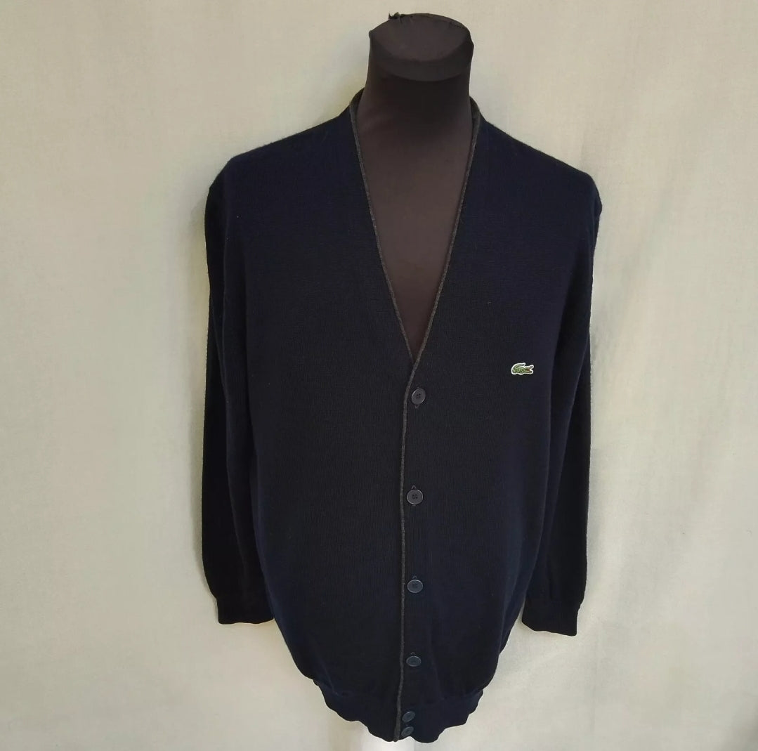Lacoste Pure Wool Button Cardigan Sweater 6/Mens XL