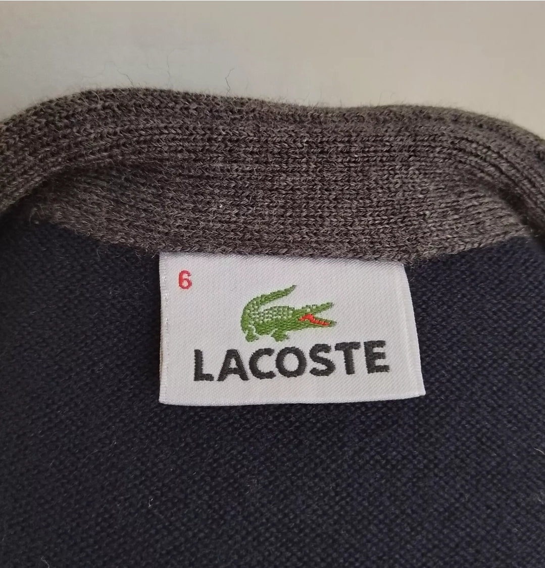 Lacoste Pure Wool Button Cardigan Sweater 6/Mens XL