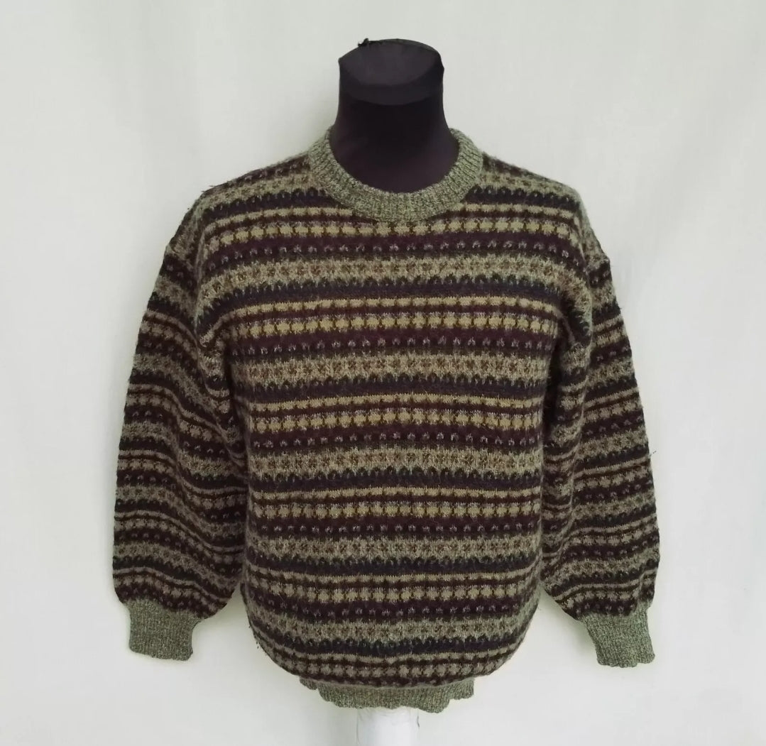 Vintage Burberrys Wool/Acrylic/Alpaca Striped Sweater 5/Mens M