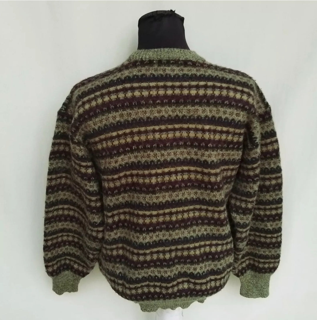 Vintage Burberrys Wool/Acrylic/Alpaca Striped Sweater 5/Mens M