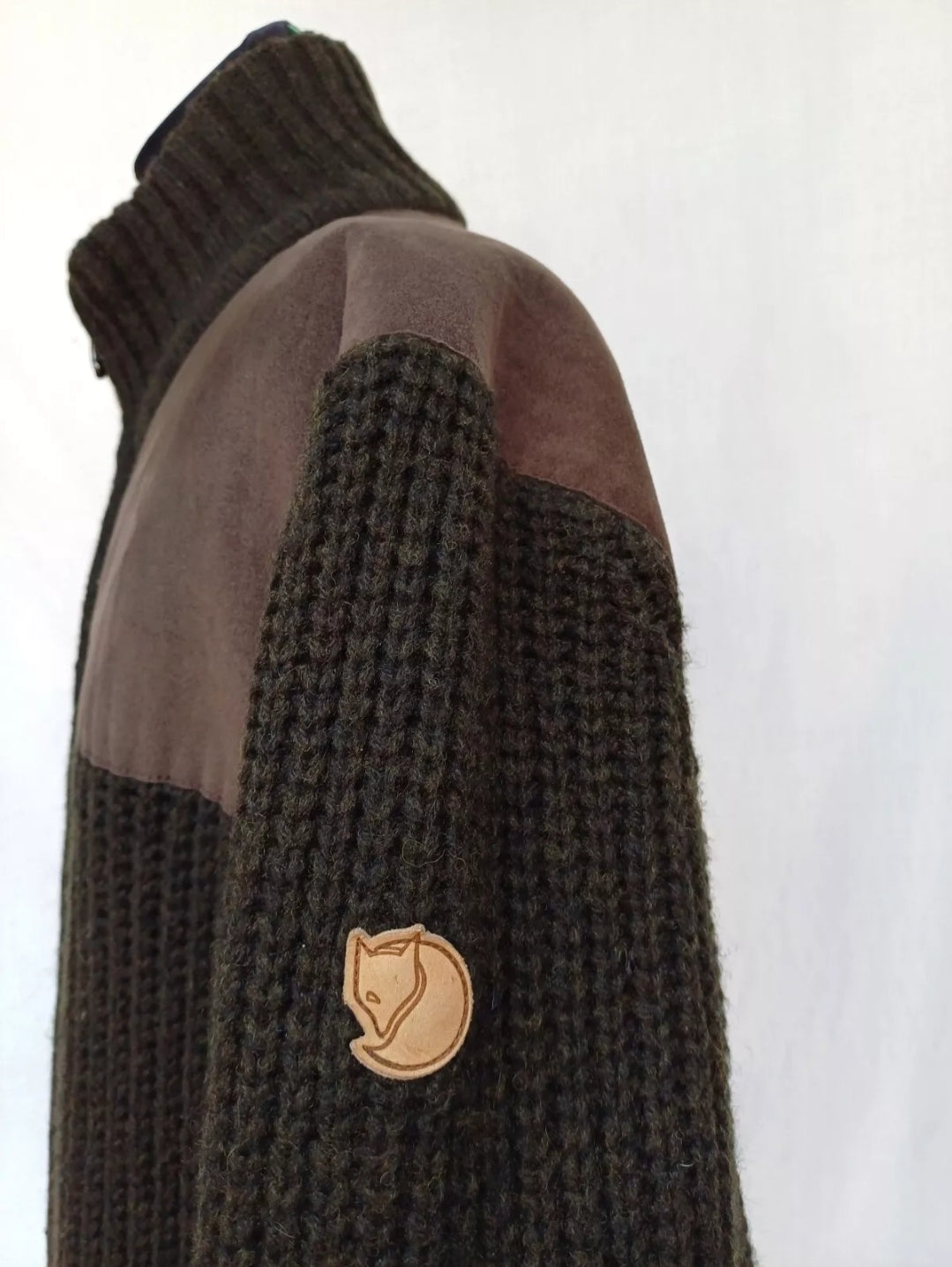Fjallraven Lambswool Groose Knit Sweater Zip Jacket Mens XL