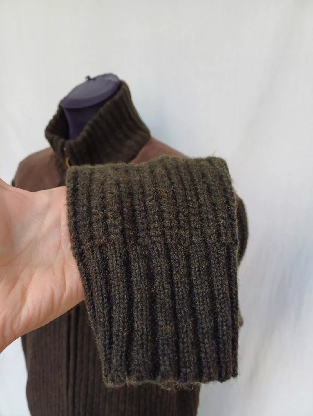 Fjallraven Lambswool Groose Knit Sweater Zip Jacket Mens XL