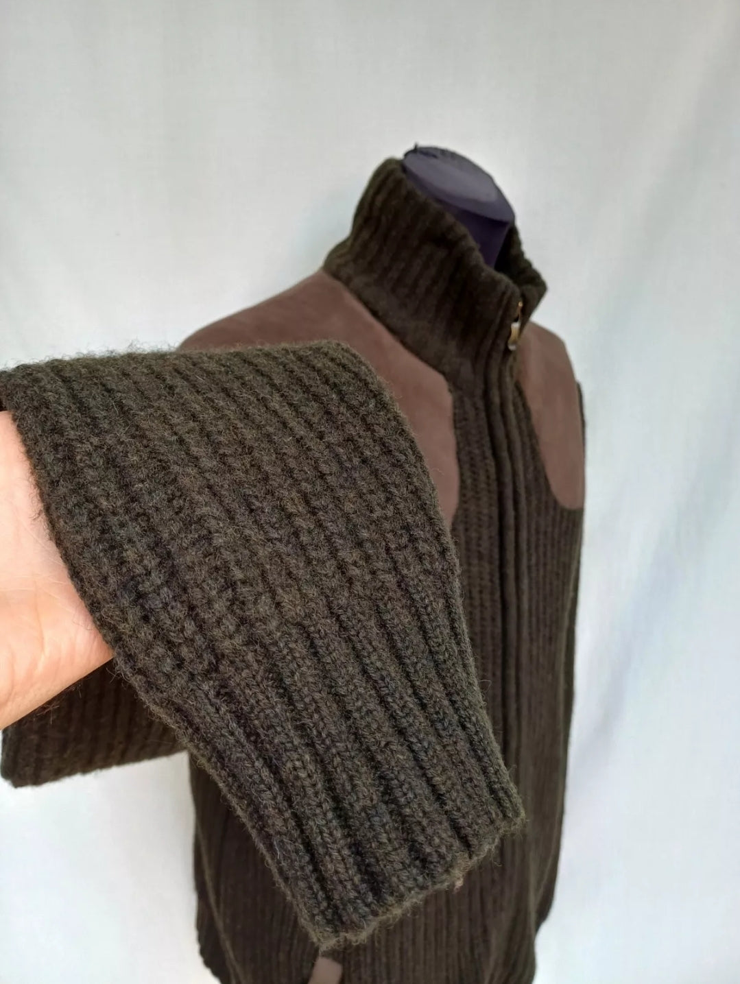 Fjallraven Lambswool Groose Knit Sweater Zip Jacket Mens XL