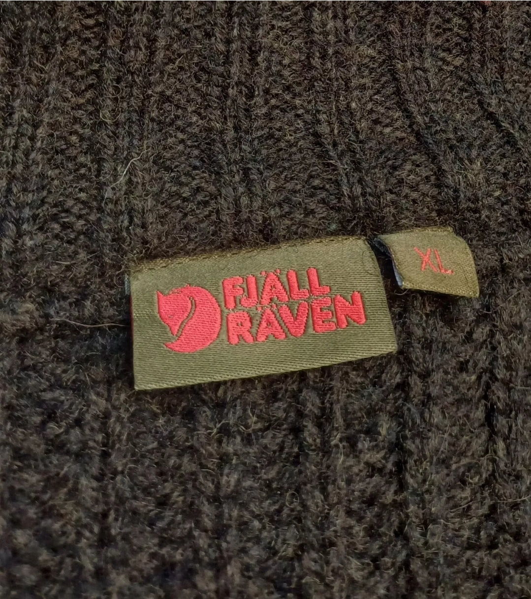 Fjallraven Lambswool Groose Knit Sweater Zip Jacket Mens XL
