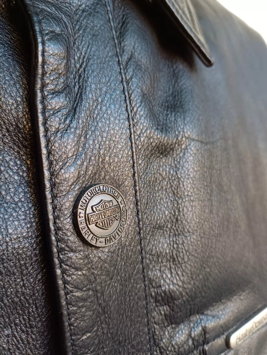 Harley Davidson Snap Lined Motorcycle Real Leather Jacket Mens XL