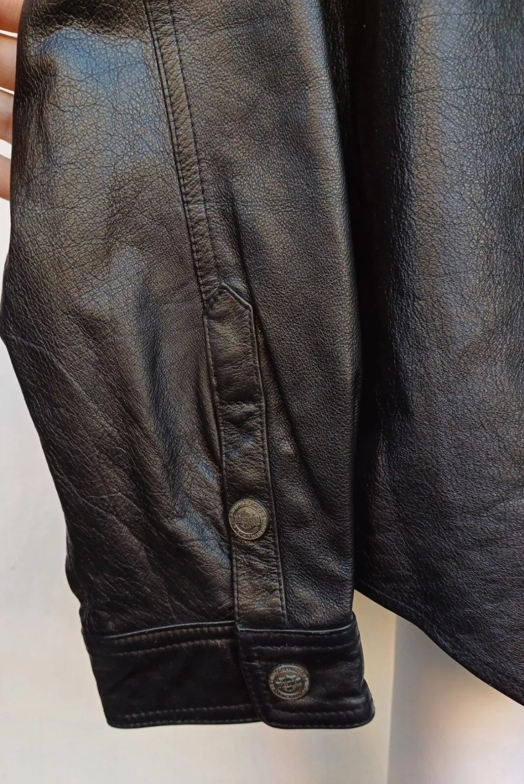 Harley Davidson Snap Lined Motorcycle Real Leather Jacket Mens XL