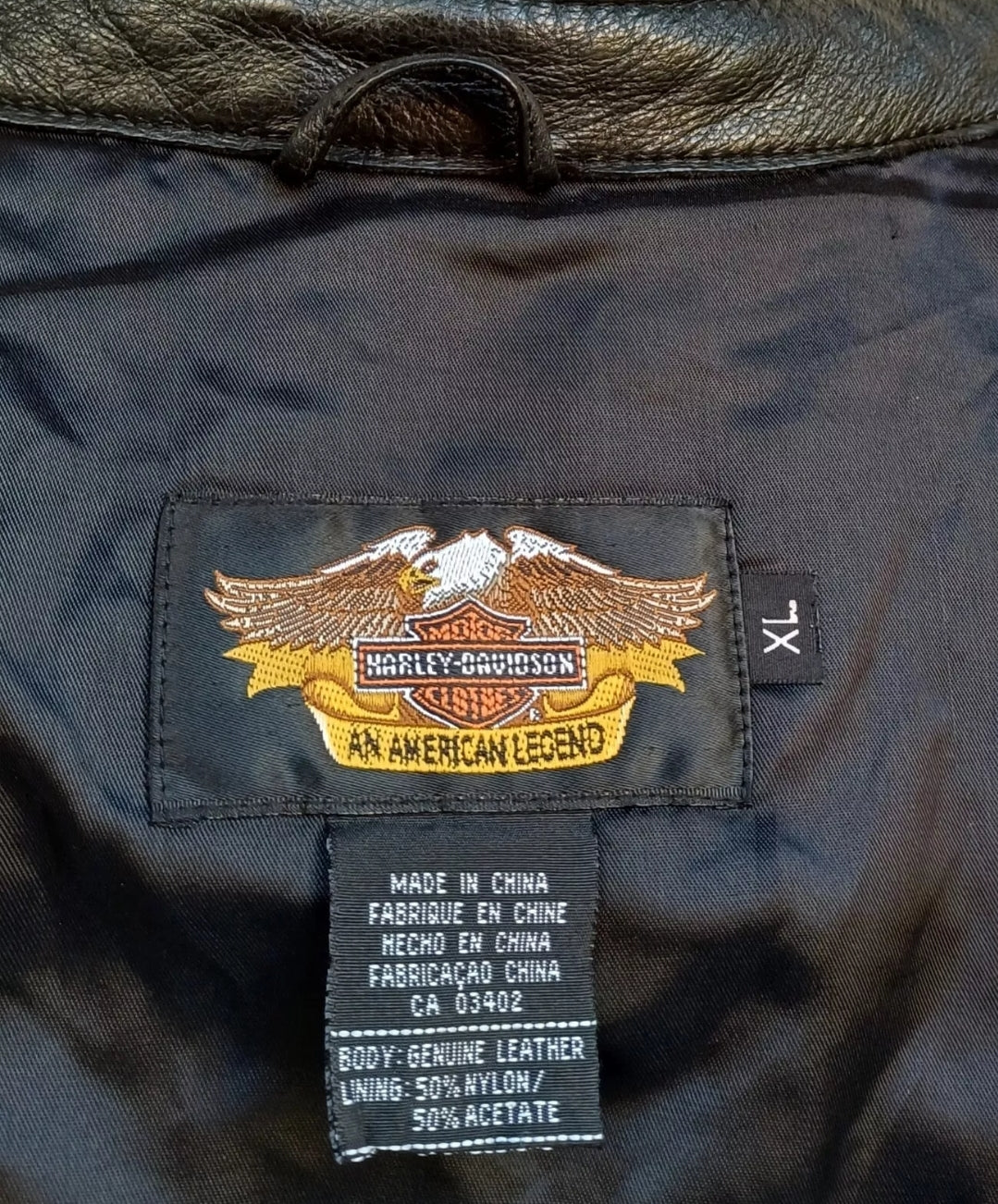 Harley Davidson Snap Lined Motorcycle Real Leather Jacket Mens XL