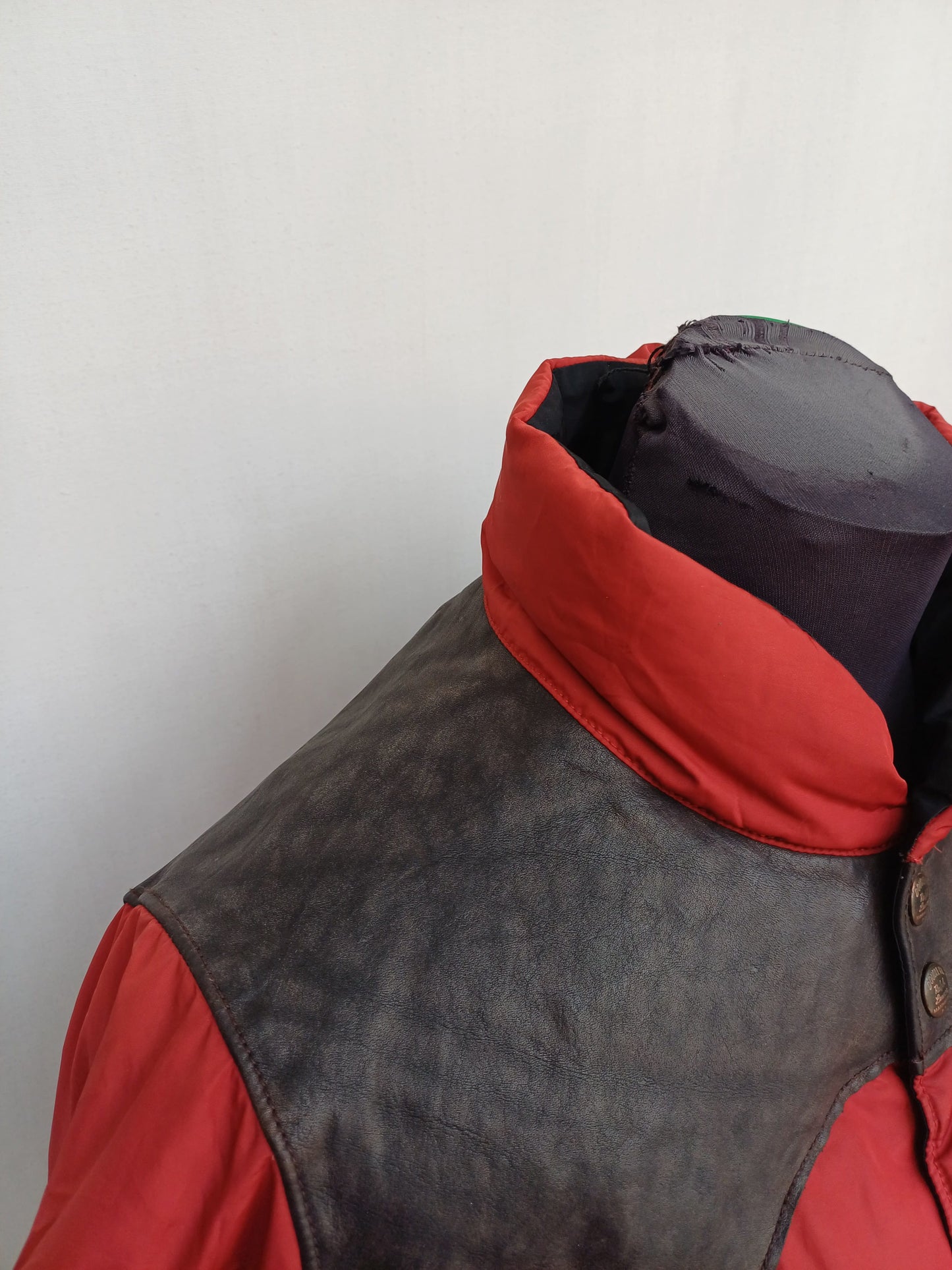 Vintage Double Ralph Lauren RRL Leather Quilted Down Puffer Jacket Mens S