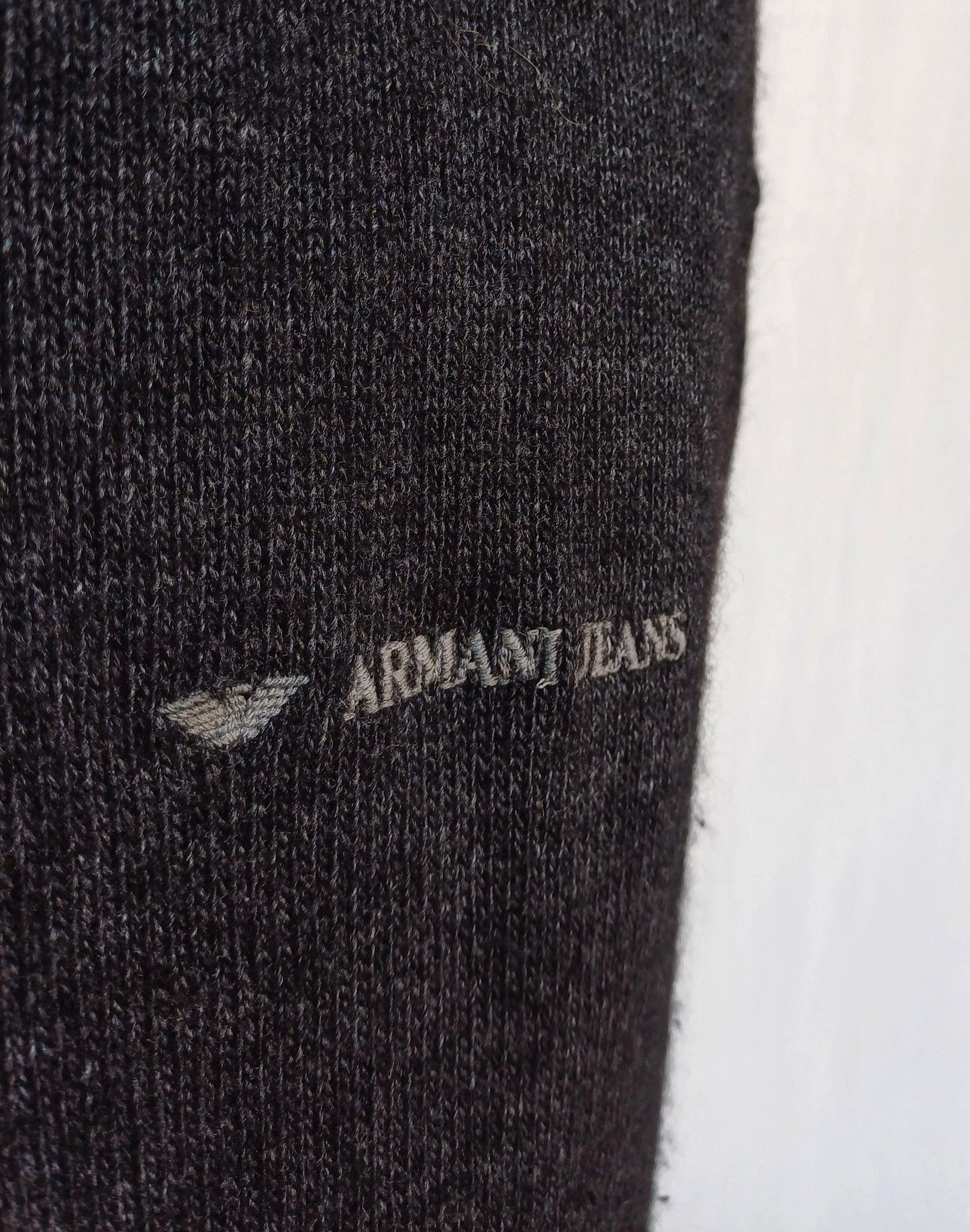 Armani Jeans Wool V-Neck Pullover Sweater Mens XL