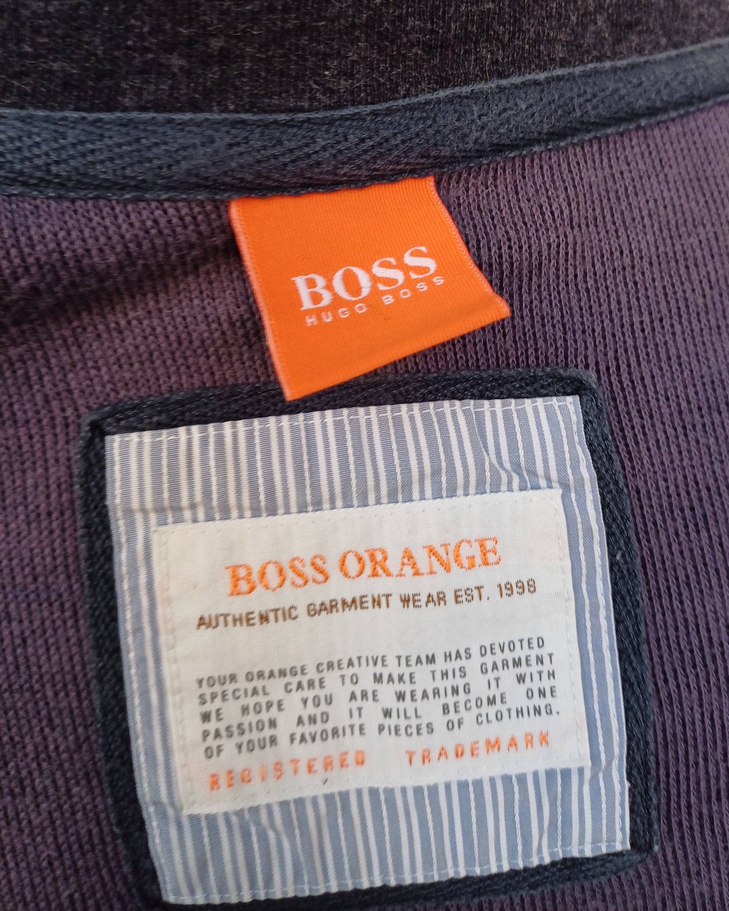 Hugo Boss Orange Cotton Zip Sweater Mens S