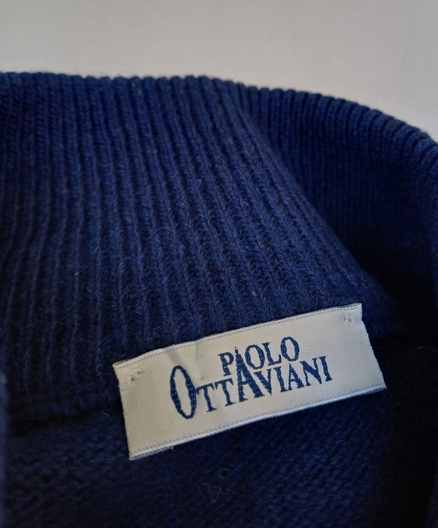 Paolo Ottaviani Wool/Cashmere Zip Pullover Sweater Mens 2XL
