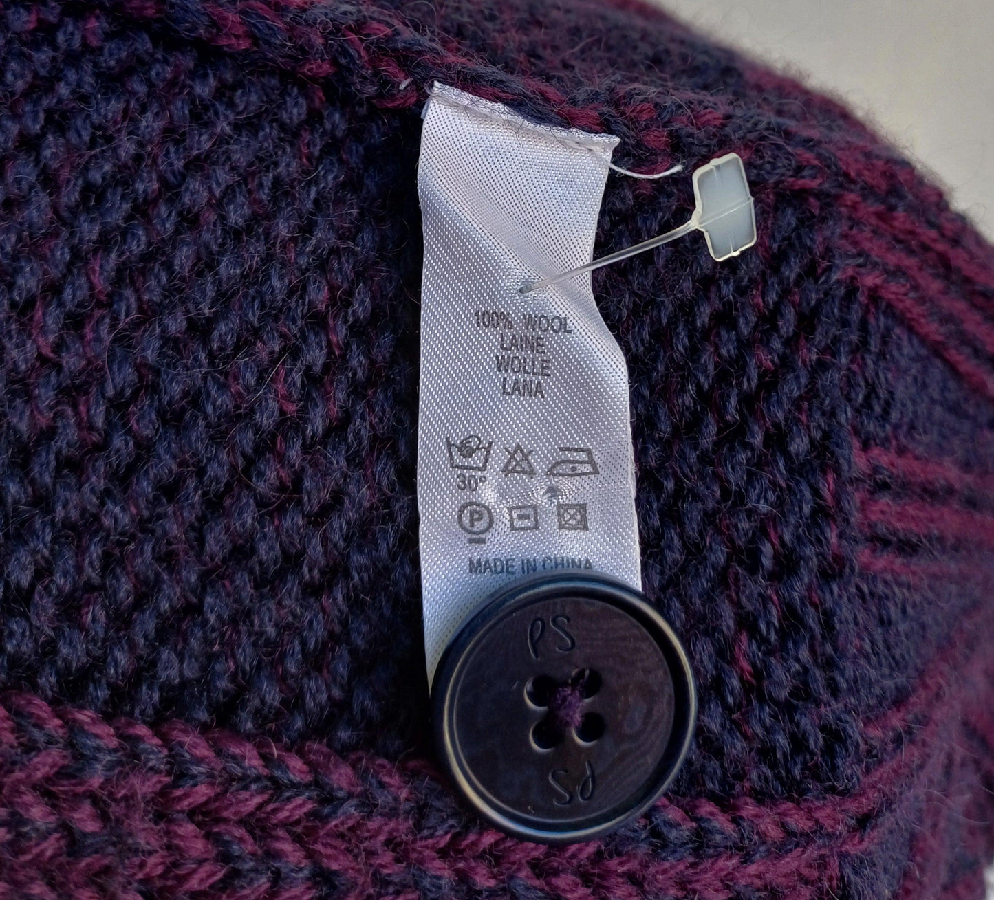 Paul Smith 100% Wool Button Cardigan Cable Knit Sweater Mens L