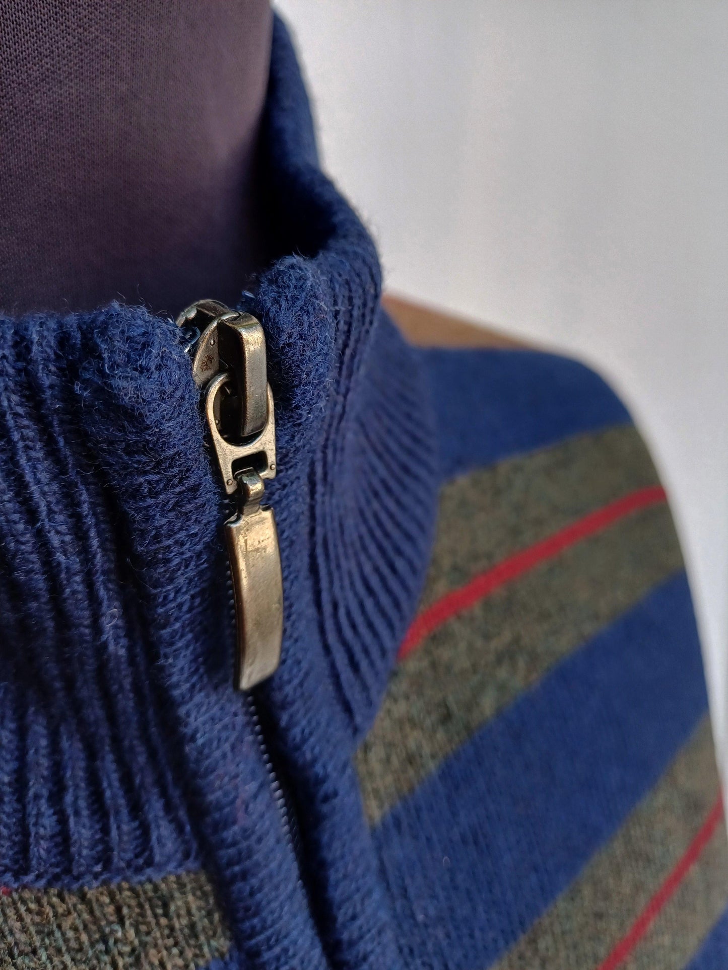 Paolo Ottaviani Wool/Cashmere Zip Pullover Sweater Mens 2XL