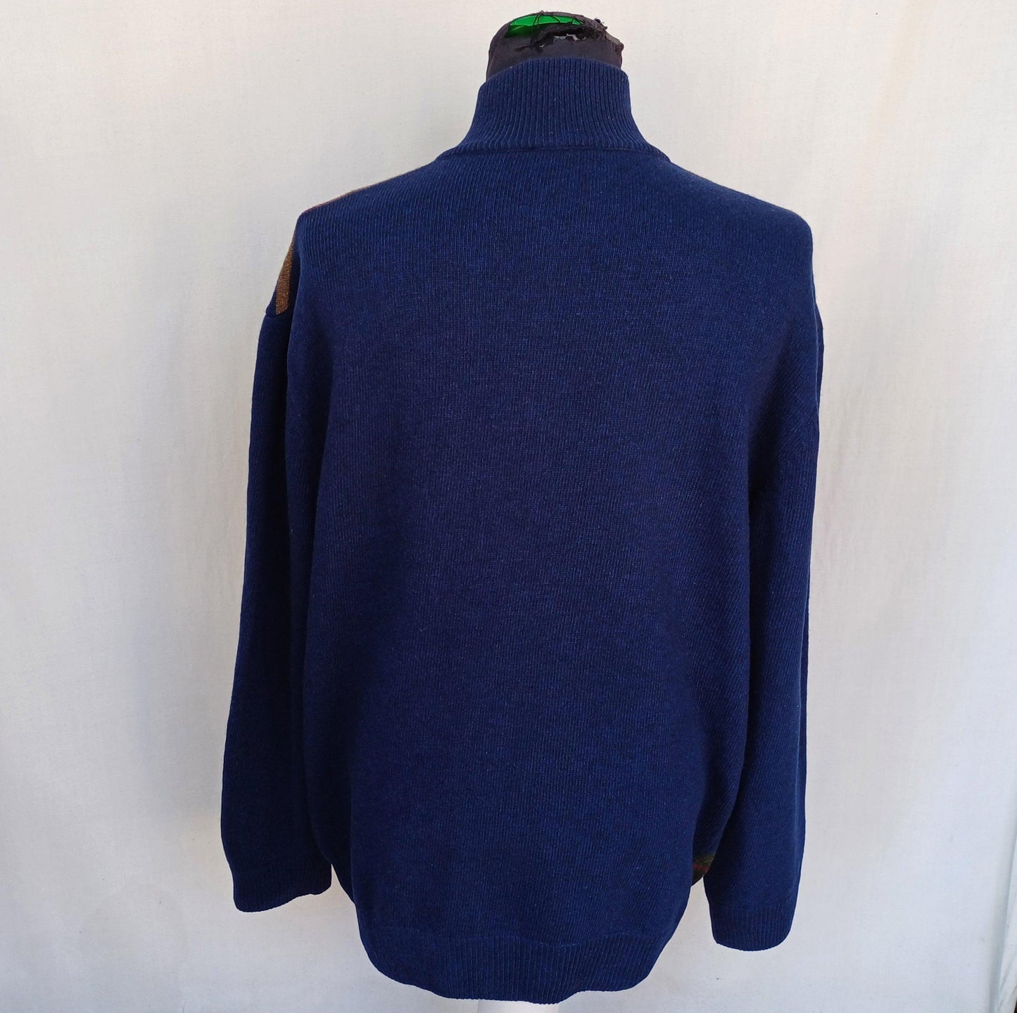 Paolo Ottaviani Wool/Cashmere Zip Pullover Sweater Mens 2XL