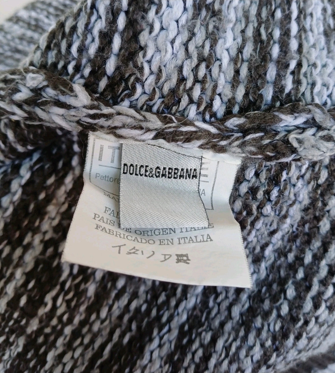 Dolce &Gabbana D&G Spell Out Wool Knit Pullover Sweater Jumper Mens S Oversized