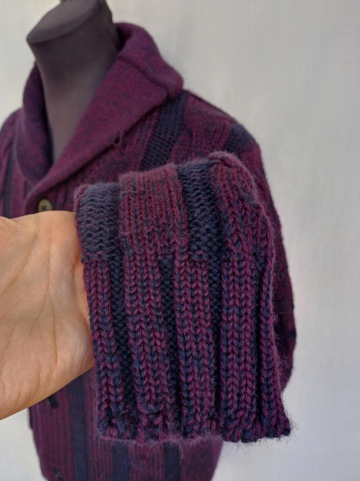 Paul Smith 100% Wool Button Cardigan Cable Knit Sweater Mens L