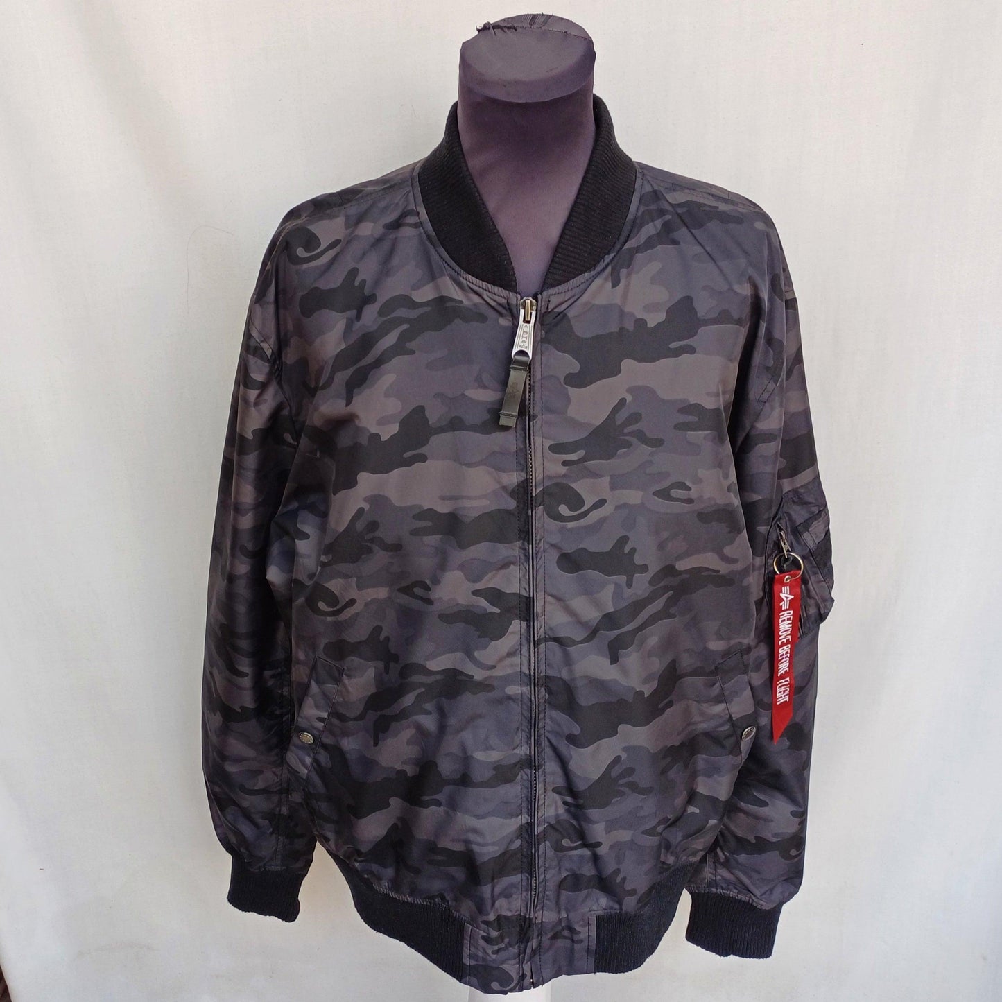 Alpha Industries Camo Full Zip Flight Bomber Jacket Size Mens 3XL