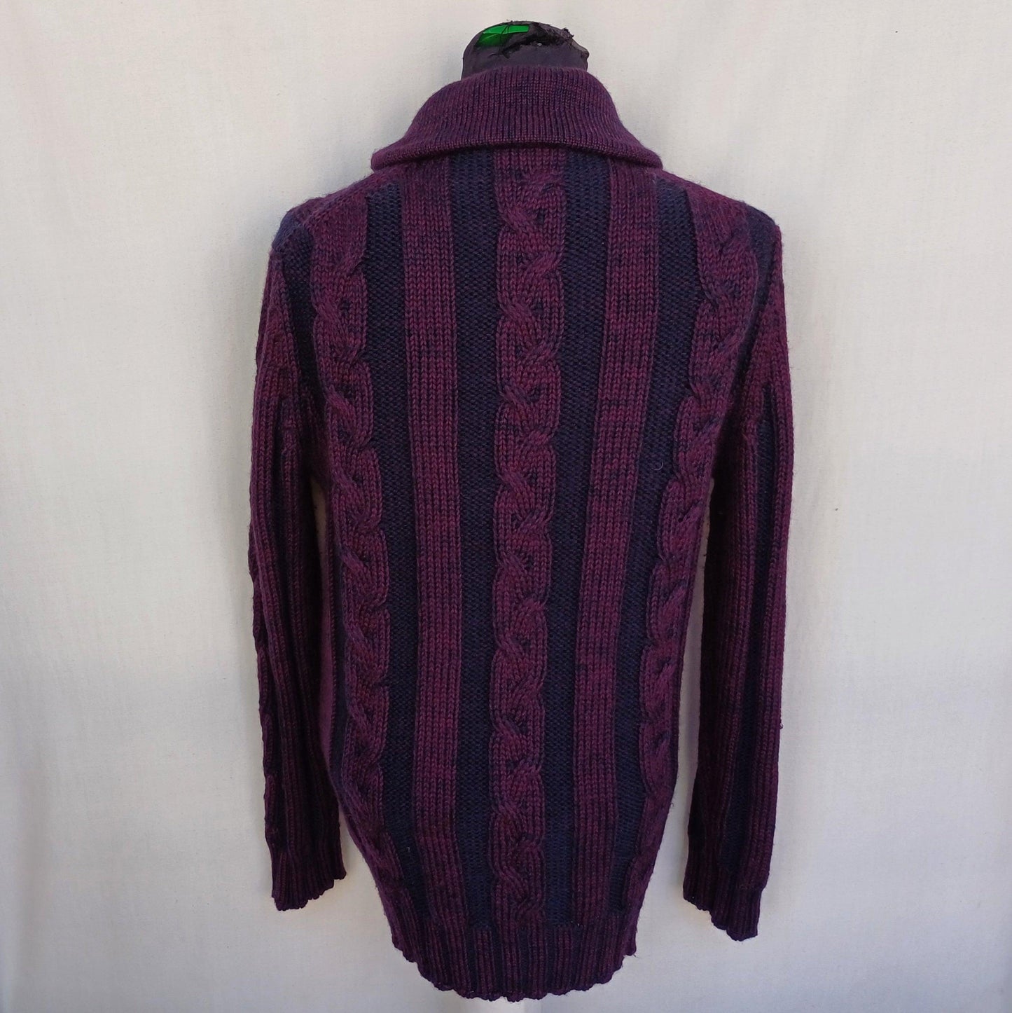 Paul Smith 100% Wool Button Cardigan Cable Knit Sweater Mens L