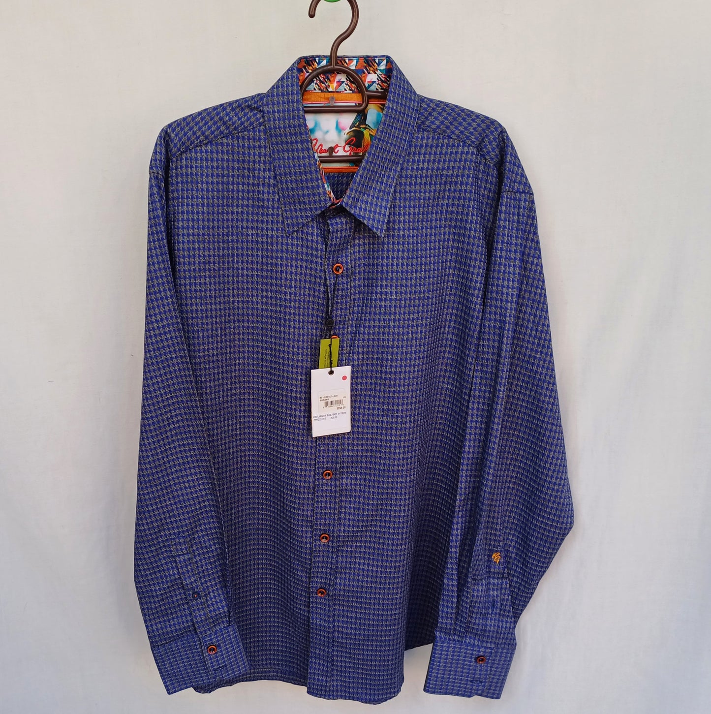 New With Tags $258 Robert Graham Murano Classic Fit Shirt Mens L