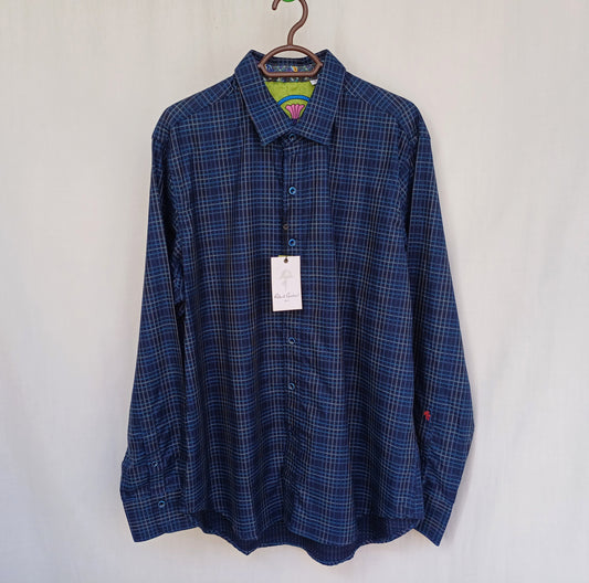 New With Tags $228 Robert Graham Classic Fit Check Shirt Mens L