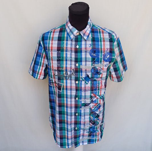 Desigual Regular Fit Cotton Button Down Shirt Mens M