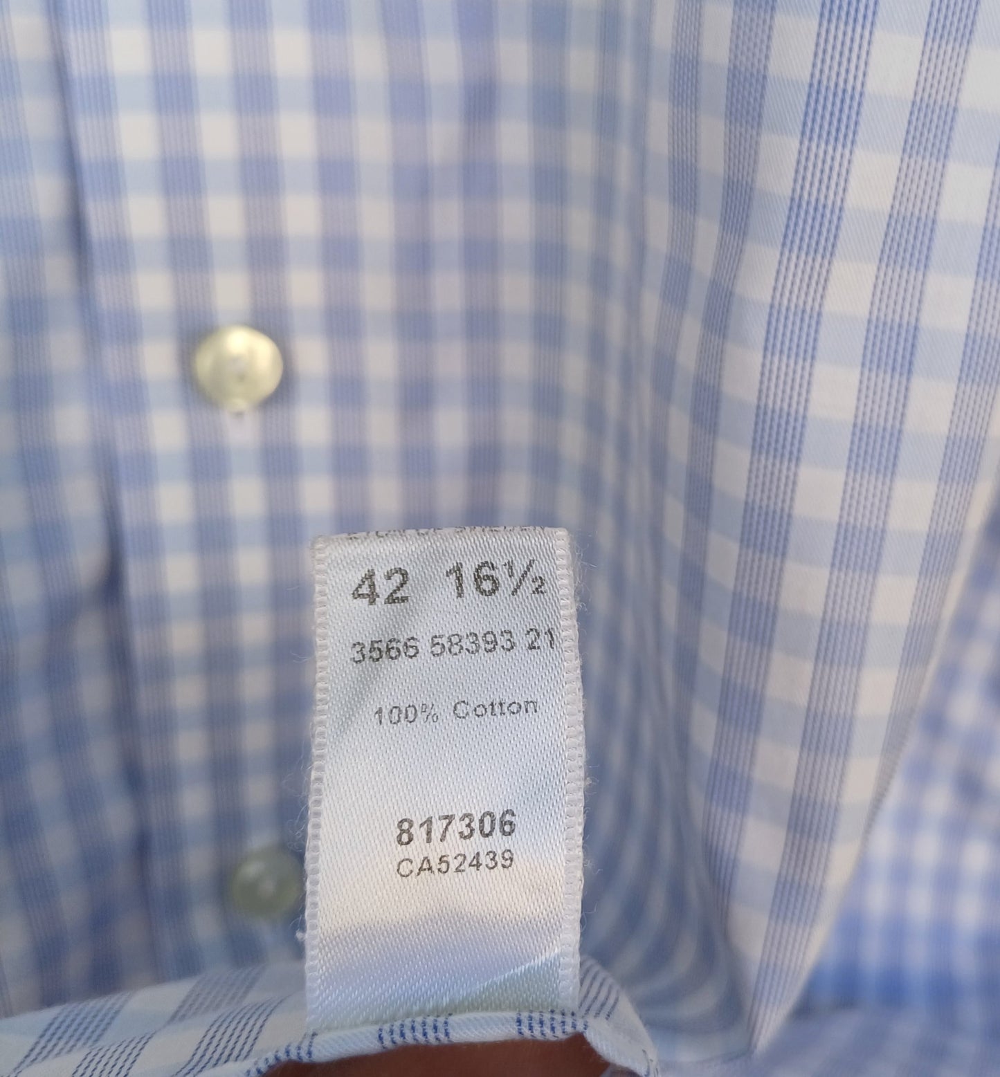 Eton Contemporary Fit Cotton Button Shirt Size 42/16.5