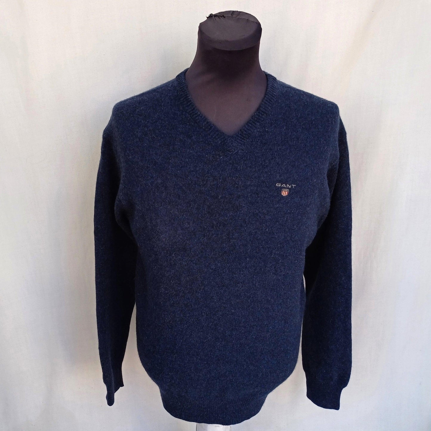 Gant 100% Lambswool V-Neck Pullover Sweater Mens M