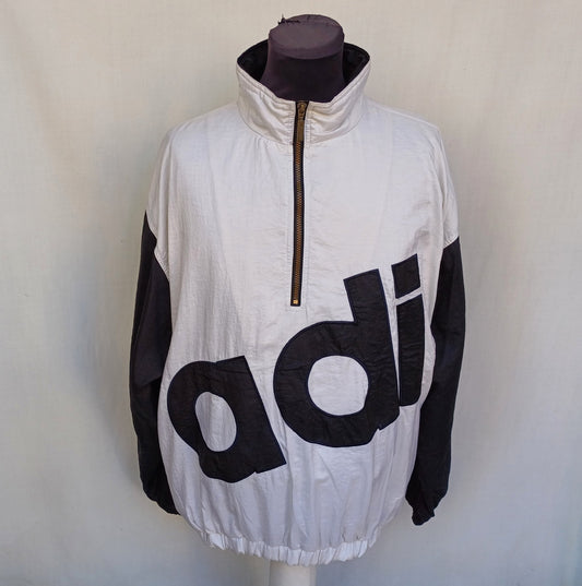 Vintage Adidas Big Logo Spell Out Pullover Track Top Jacket Mens XL