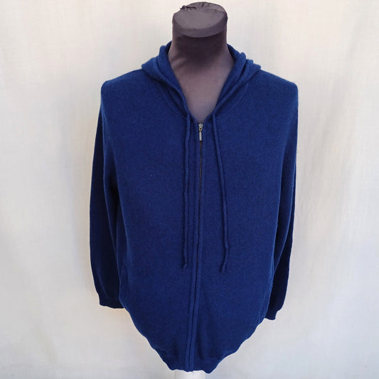 Woolovers Full Zip Wool/Cashmere Hodded Cardigan Sweater Mens L