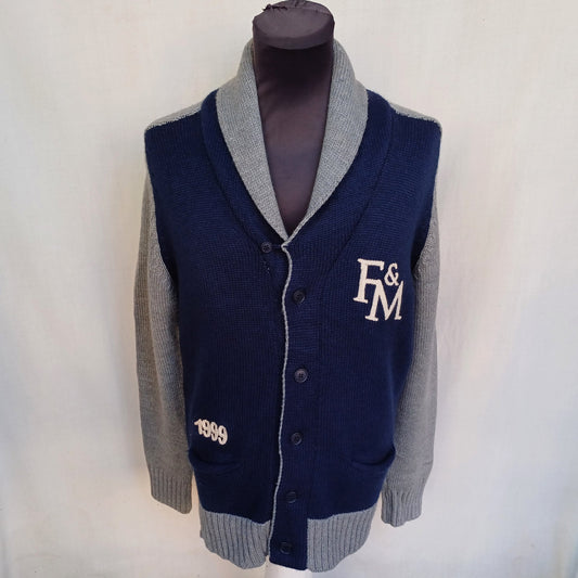Franklin Marshall Shawl Collar Merino Wool Cardigan Mens L