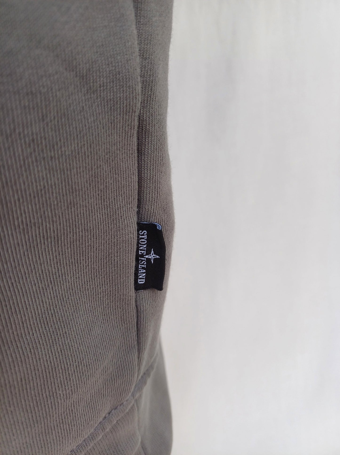 Stone Island SS20 Front Logo Crew Neck Cotton Pullover Sweatshirt Gray Mens M