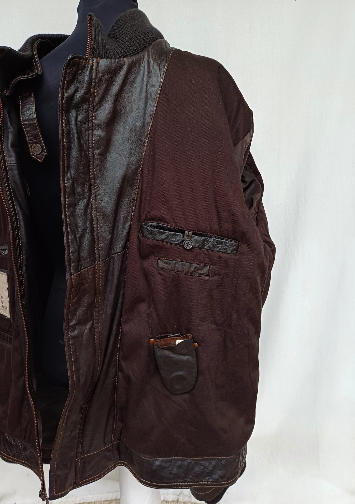 Trapper Real Nappa Cow Leather Jacket Mens 60/3XL