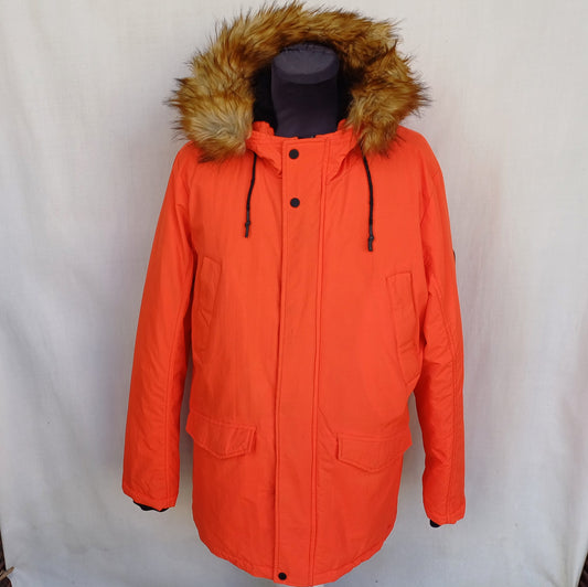 Cars Jeans Zagare Faux Fur Parka Padded Jacket Mens L