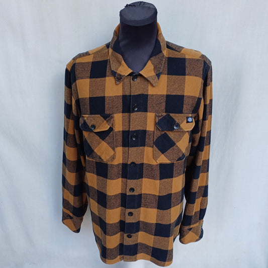 Dickies Plaid Cotton Button Up Flannel Shirt Mens XL