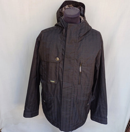 Burton Esquire Snowboarding Ski Jacket Black Pinstripe Mens L