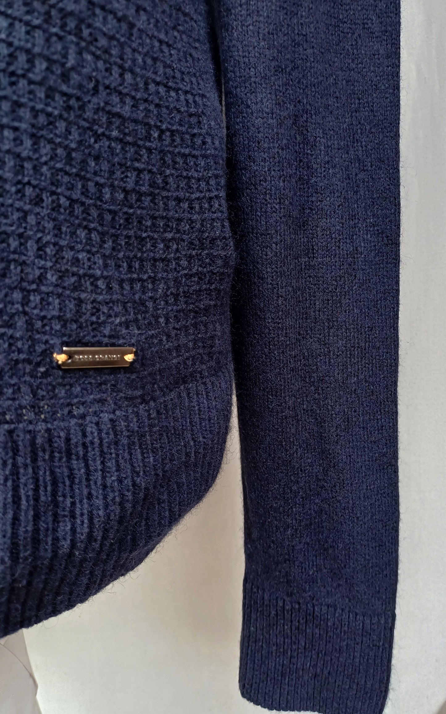 Hugo Boss Orange Wool/Cotton Zip Pullover Knit Sweater Mens M