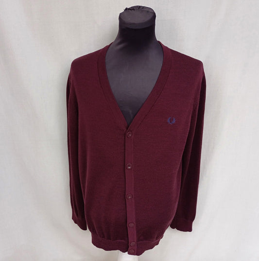 Fred Perry Merino Wool Button Cardigan Mens L