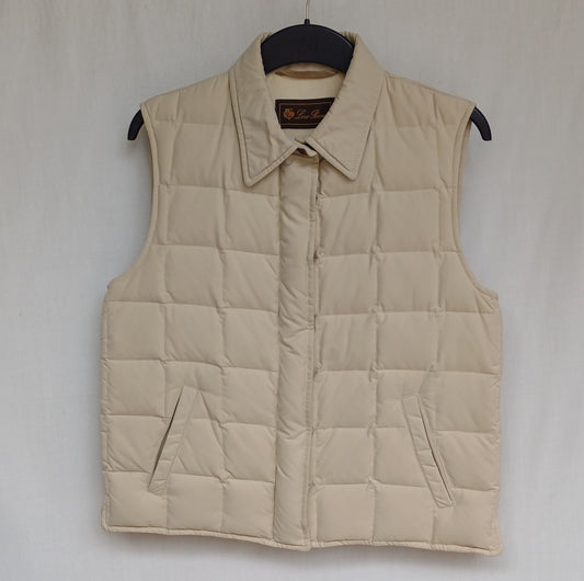 Loro Piana Cashmere Quilted Womens Down Vest Size 42/Large