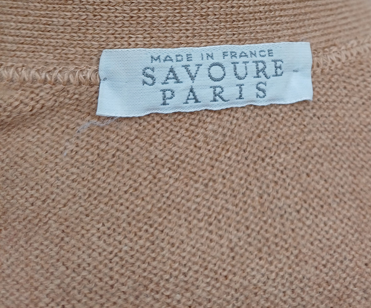 Vintage Savoure Paris 100% Camel Hair Button Cardigan Mens M