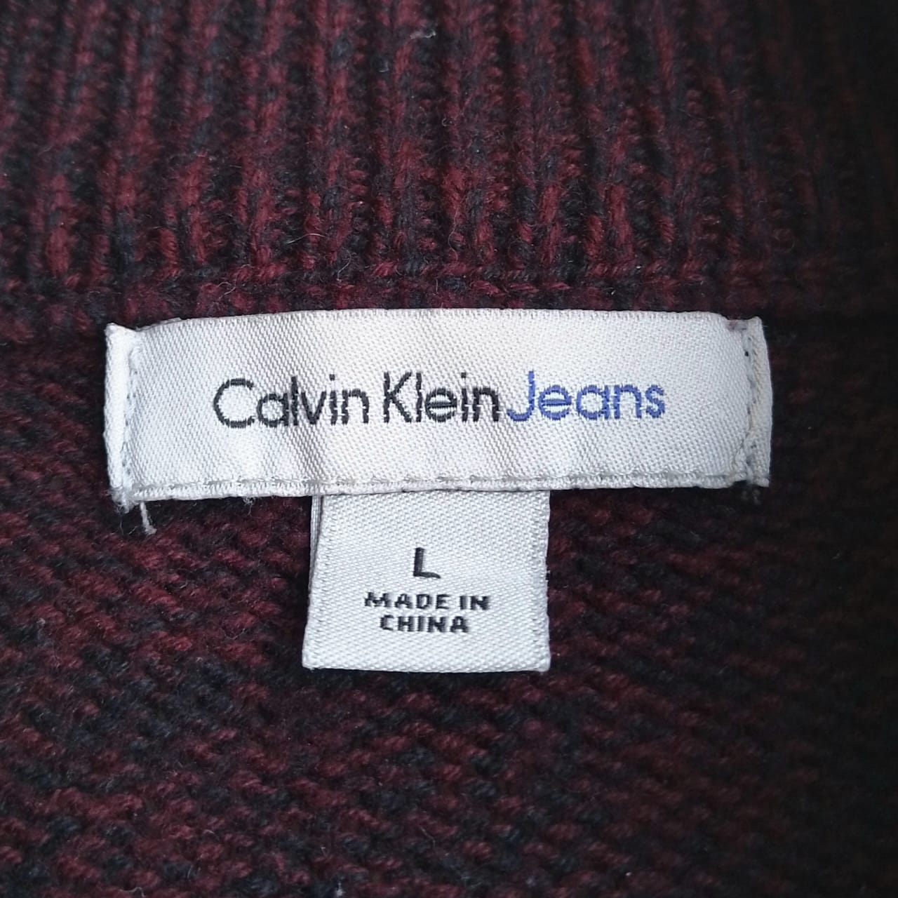 Calvin Klein Jeans 100% Cotton Pullover Sweater Mens L