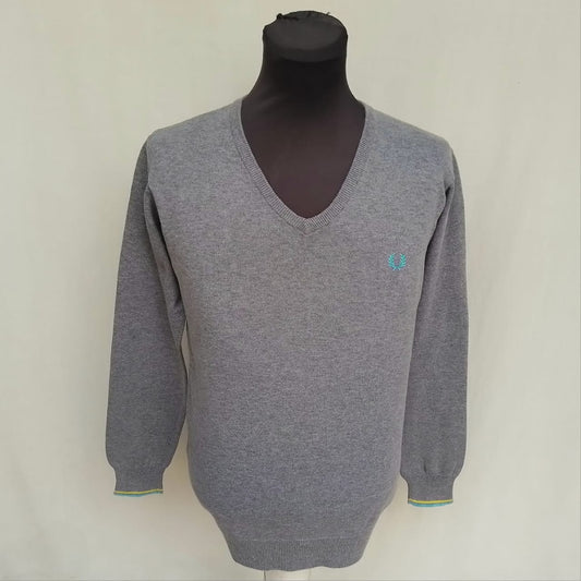 Fred Perry 100% Cotton Pullover Sweater Mens S