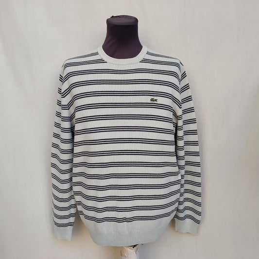 Lacoste 100% Cotton Striped Sweater Mens L