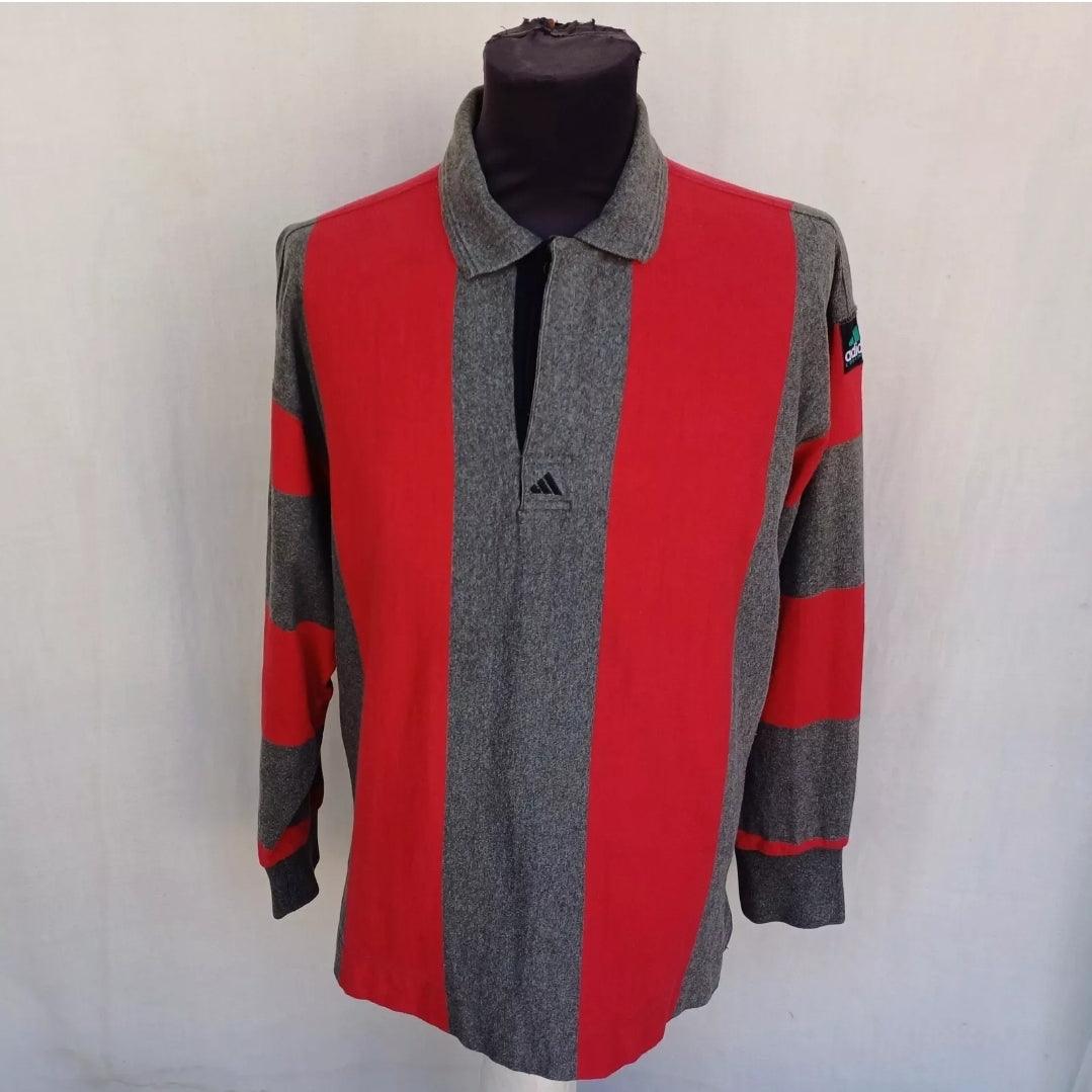 Vintage Adidas Equipment Rugby Polo Button Shirt Mens M