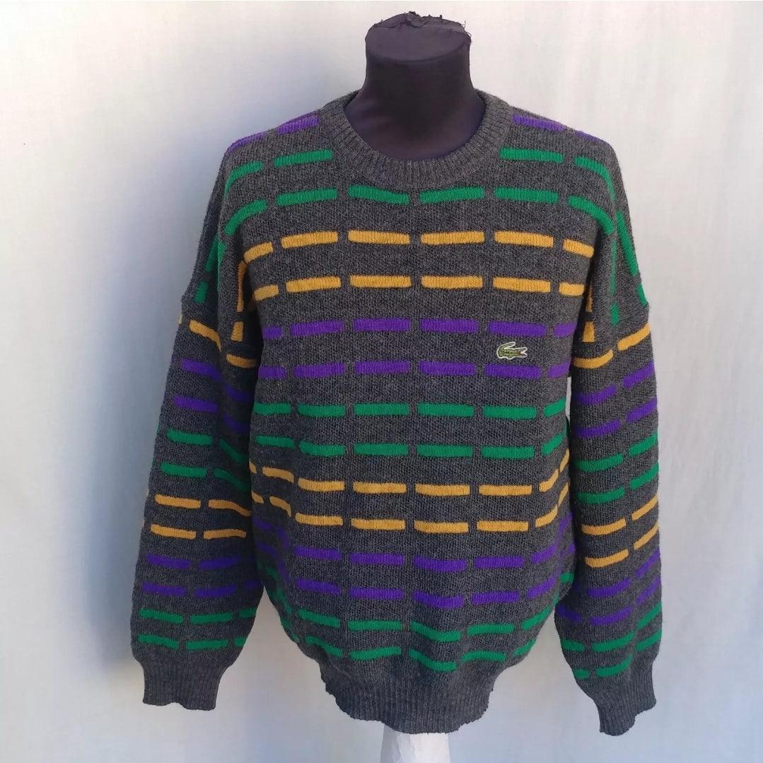 Vintage Chemise Lacoste Wool Pullover Knit Sweater Mens L