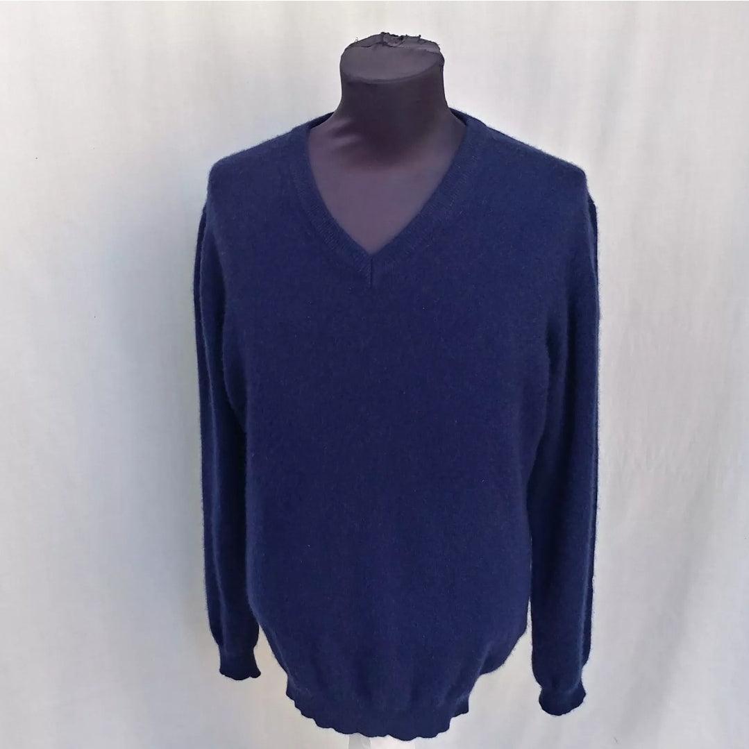 John Lewis Pure Cashmere V-Neck Sweater Mens XL