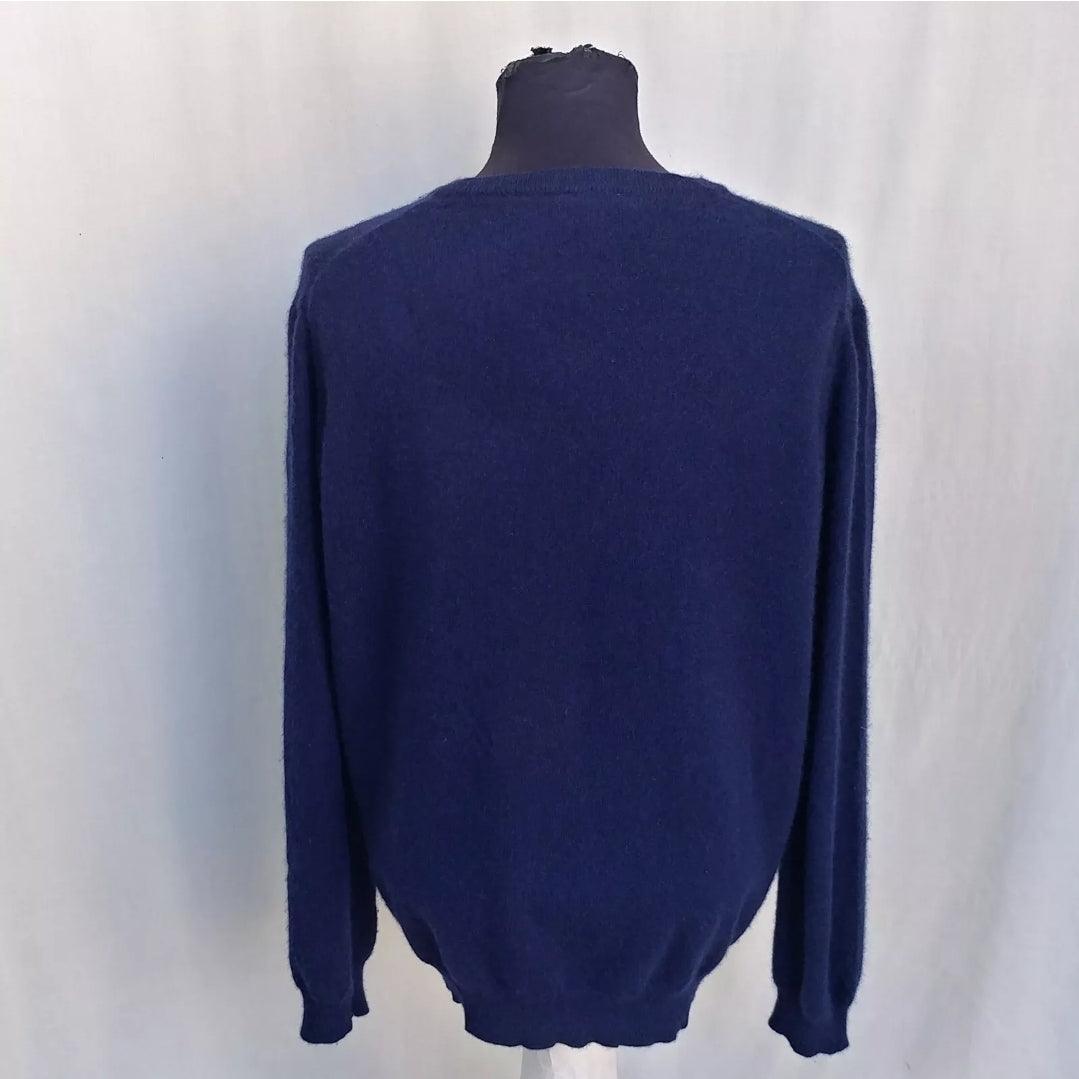 John Lewis Pure Cashmere V-Neck Sweater Mens XL