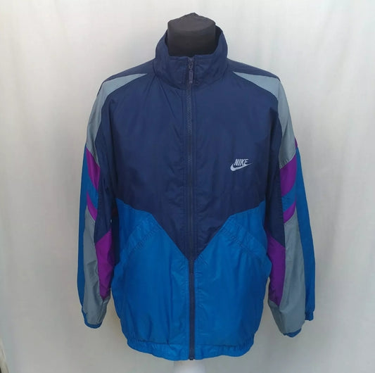 Vintage Nike Nylon Zip Track Top Jacket Mens L