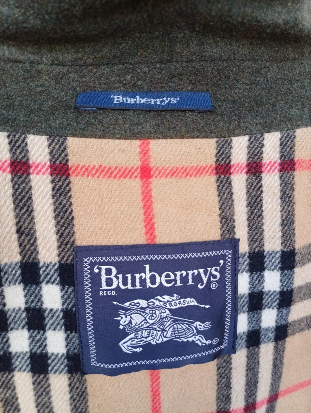 Burberrys Nova Check Lining Mens Wool Coat Overcoat Size 52