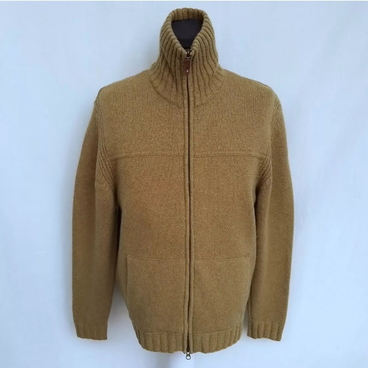 Massimo Dutti Full Zip Wool Sweater Mens L