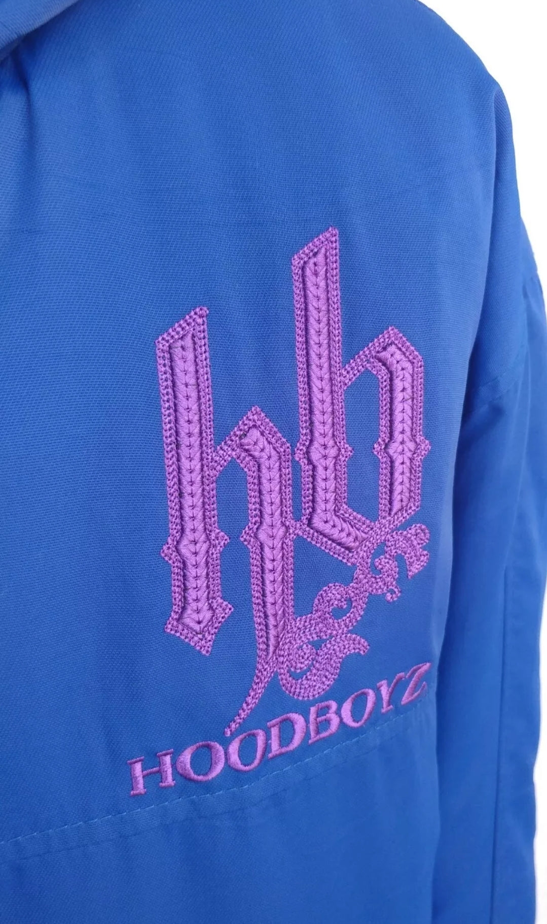 سترة Hoodboyz Bomber بغطاء رأس وشعار كبير للرجال مقاس XL